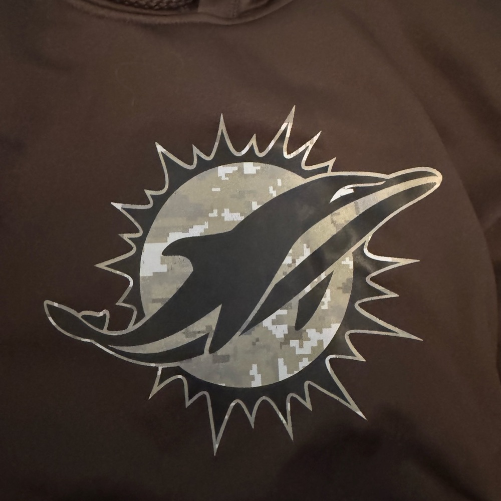 Miami Dolphins hoodie. Olive green and camo. Salute to service edition - Picture 4 of 4